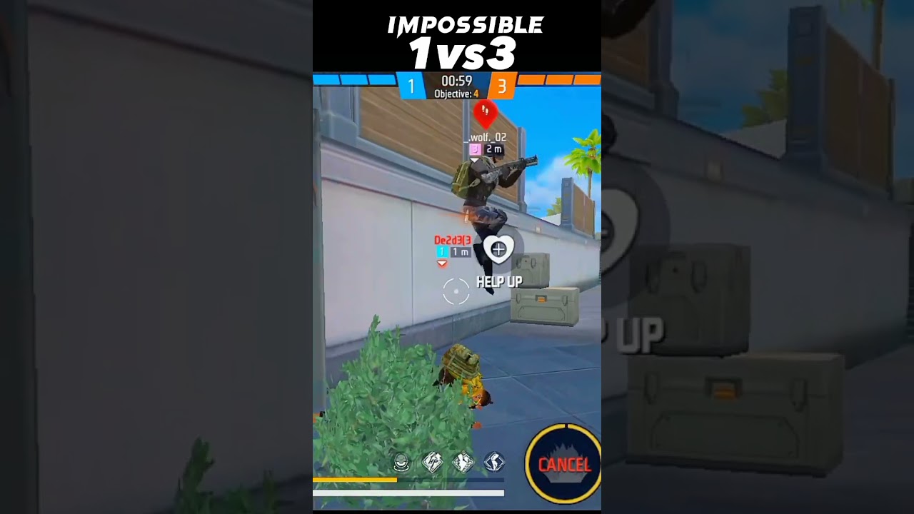 1vs3 clutch in free fire with NXT guild impossible clutch jod OR wot