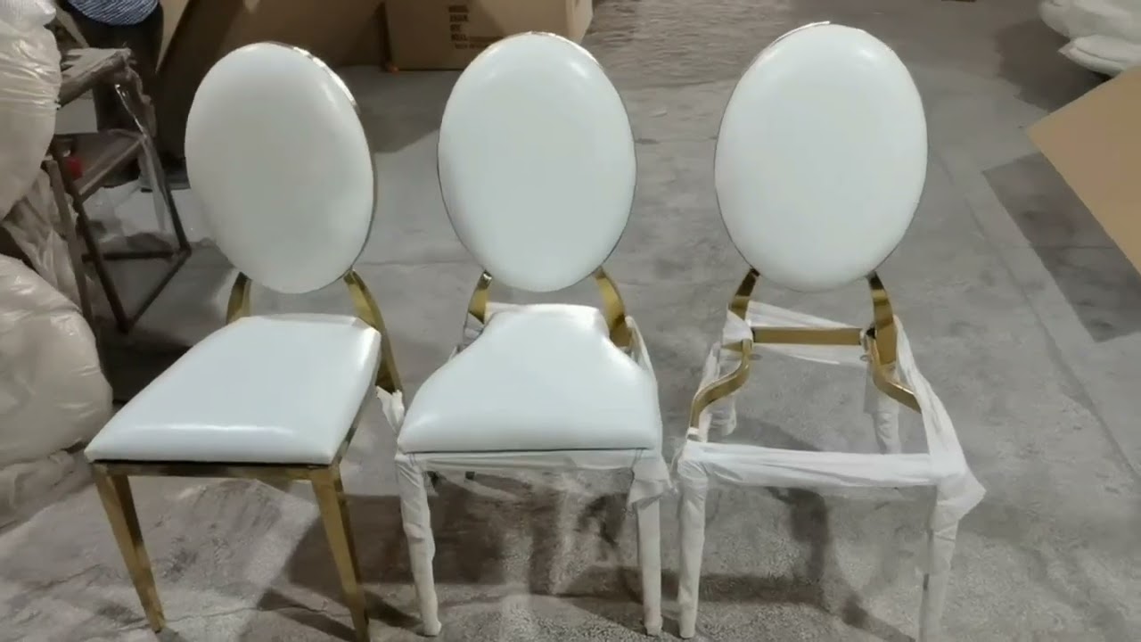 White stacking wedding dining chair
