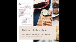 kitchen lab checklist/rubric for the culinary, family consumer science and home economics class.