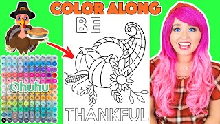 Color Thanksgiving Cornucopia "Be Thankful" Picture With Me | COLOR ALONG WITH KIMMI