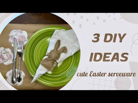 3 DIY Projects Ester Bunny Serveware, Rustic Burlup Decor