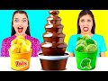 金持ちの女の子対貧乏人の女の子 チョコレートフォンデュチャレンジ | 面白いキッチンハック Choco DO