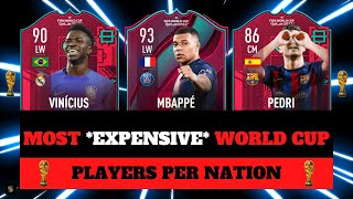 Most EXPENSIVE FOOTBALLERS from each NATION from the WORLD CUP! 🤑💀