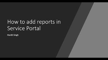 How to add reports in Service Portal | ServiceNow