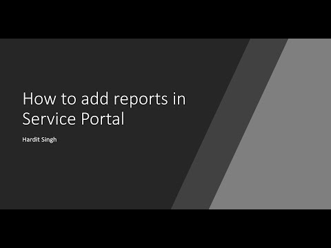 How to add reports in Service Portal | ServiceNow