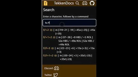 Frame data search for Tekken 8 at tekkendocs.com
