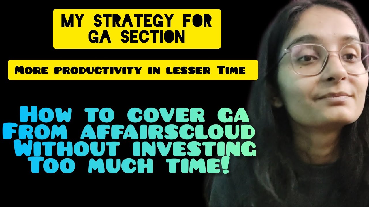 RRB CLERK MAINS || GA STRATEGY FOR BANKING EXAMS || COVERING GA THROUGH AFFAIRSCLOUD ||