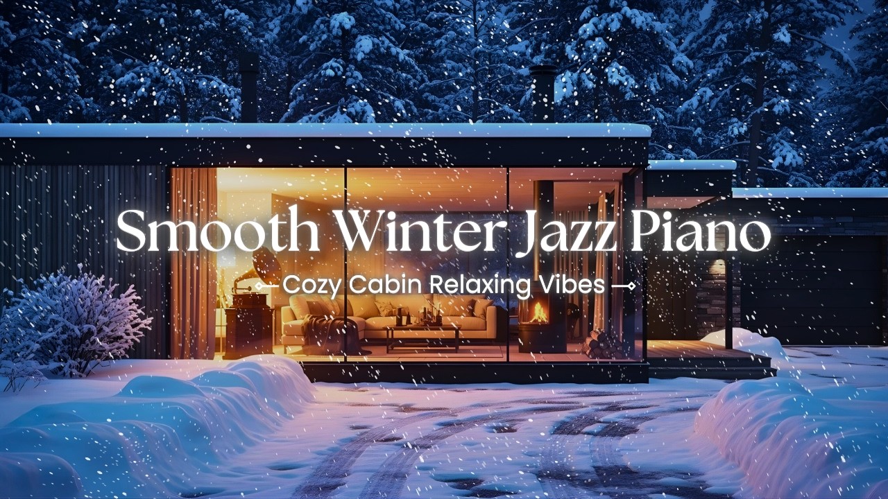 Snowy Forest Cabin Jazz 🎹 Gentle Winter Piano Relaxation Flow