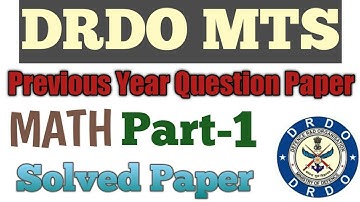DRDO MTS Math | Previous Year Question Paper in hindi by Digital पढाई।