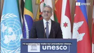 Khaled El-Enany takes office as UNESCO Director-General