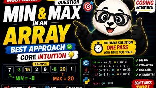Min & Max in an Array | DSA Interview Question | Best Approach | Core Intuition 🚀