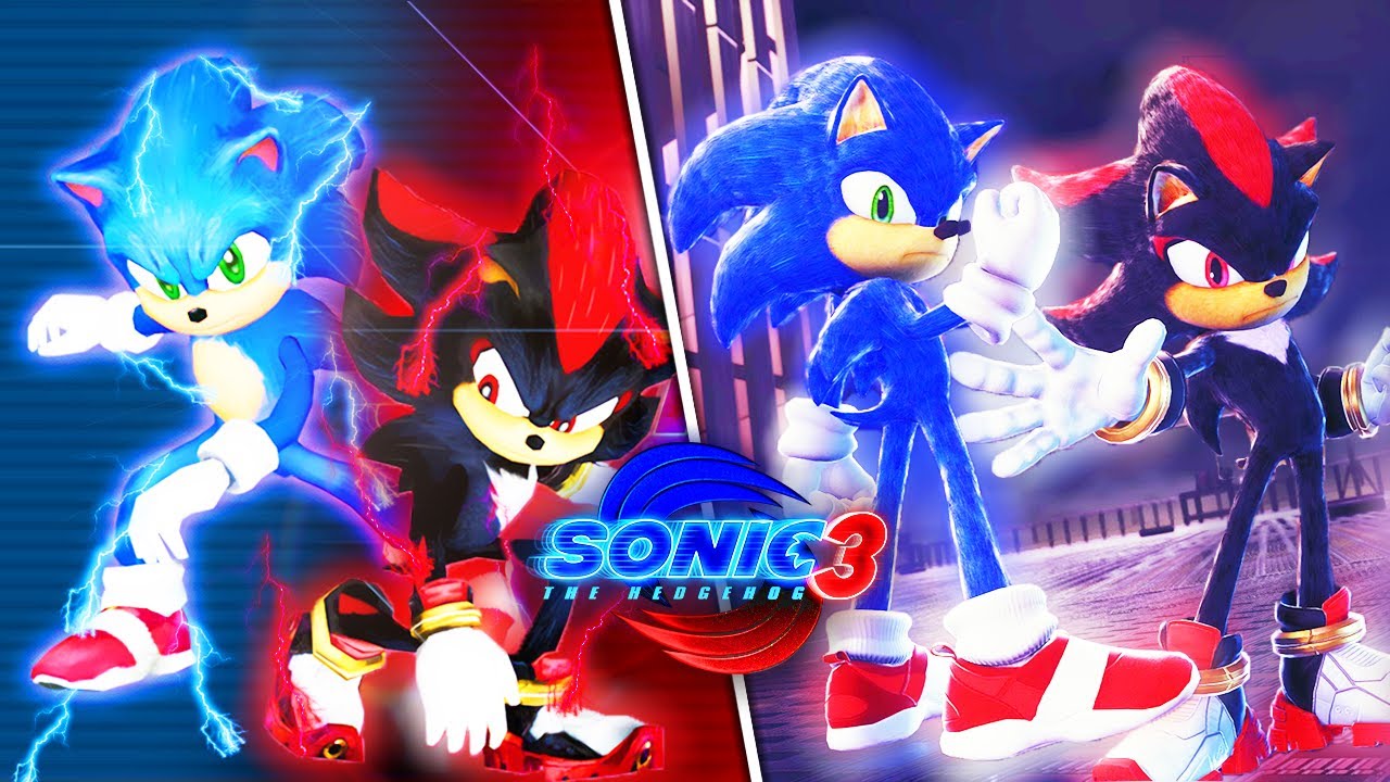 Movie Sonic and Movie Shadow In Different Sonic Games!