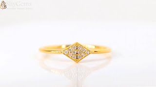Milgrain Diamond Stacking Engagement Ring In D - Shygems