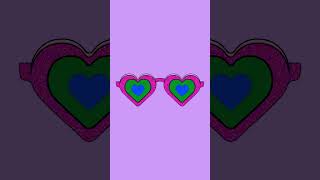Colorful Heart-Shaped Glasses Cartoon Style