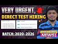 🔥Very Urgent Direct Test | New Test Slot | Off-Campus Drive 2026, 2025-2020 BATCH | Freshers Hiring