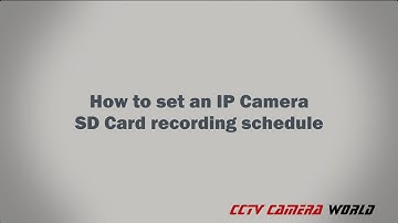 How to set a recording schedule on an IP Camera with SD Card