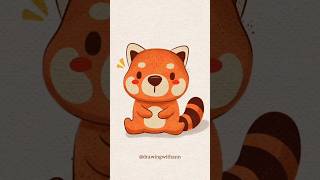 Drawing cute red panda
