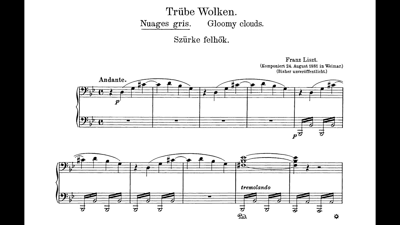 Liszt - Nuages Gris, S. 199 [Zimerman]