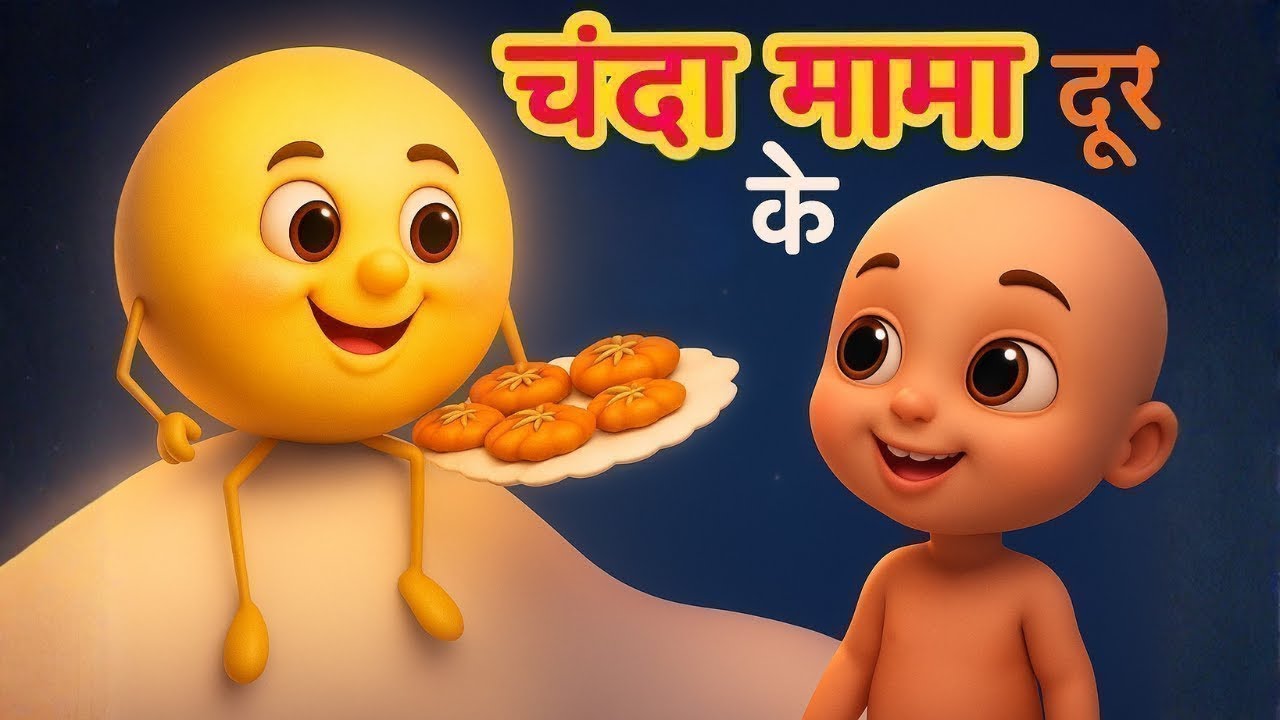 Chanda Mama Door Ke | Anshi Kiddzy | चंदा मामा दूर के | Hindi English Kids Rhyme 2026