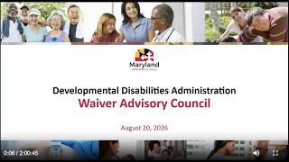 Waiver Advisory Council 08/20/2026
