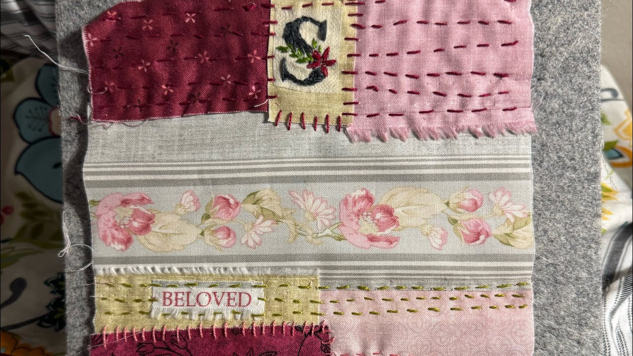 Slow stitching cloth to add texture a stitch journal 