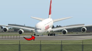 Посадка A380 Без Носового Шасси | Xplane 11