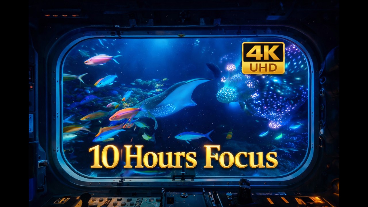 10 Hours Ocean Depths 🌊 Hypnotic Underwater Window for Deep Focus & Relaxation