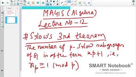 MA415, Lecture no  12, (Sylow
