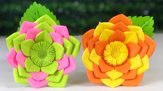 Beautiful Paper Flower 🌺 Making | Paper Crafts for School | How to Make a Beautiful Paper Flower