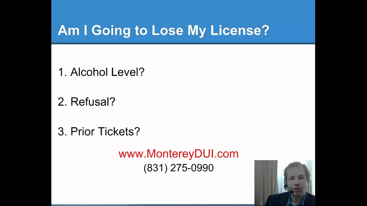 1st Offense DUI In Monterey