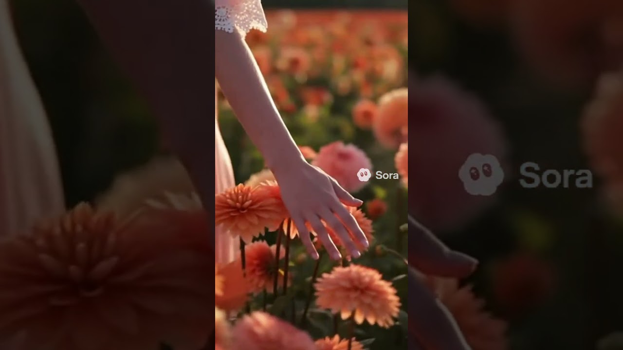 Walking Through Blooming Dahlia Fields  Serene Afternoon in Nature 4K HDR - Sora 2  