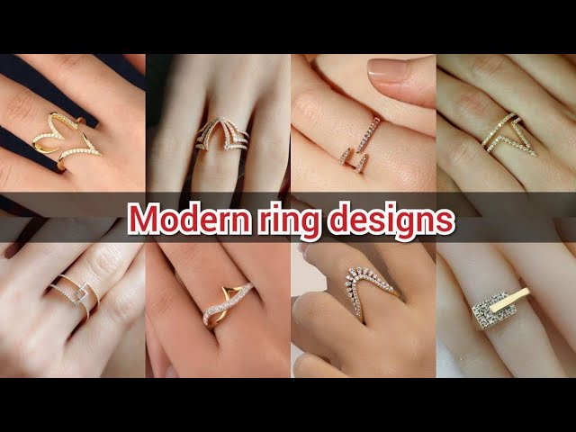 Beautiful gold ring design with weight //light weight gold engagement ring  design for girls - YouTube