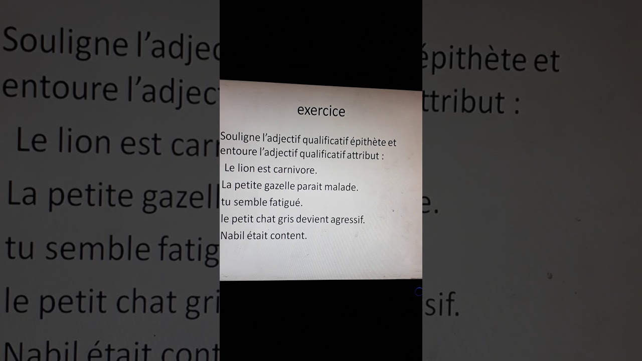 Les adjectifs qualificatifs épithète/attribut