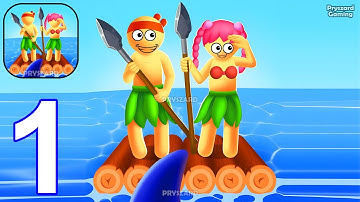 Raft Survivors - Gameplay Walkthrough Part 1 Stickman Raft Survival Ocean Nomad (iOS, Android)