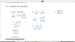 04 Ex1 - Simplifying trig expressions using identities