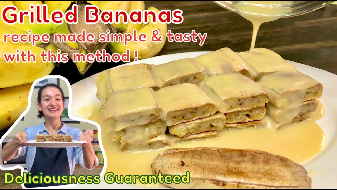 Easy Way To Make Grilled Bananas Without A Griller | Thai Grilled Banana w/ Coconut Sauce(GluayPing)