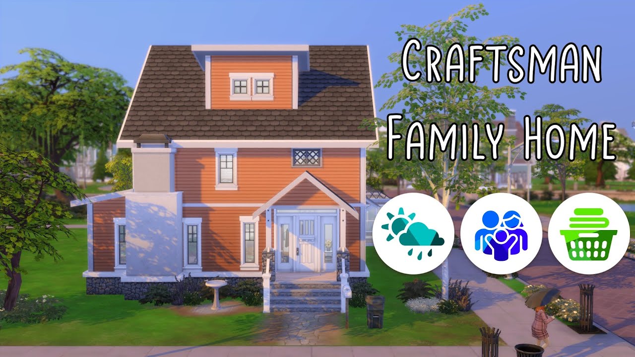 Sims 4 Build : Building a 4 sim home only using 3 packs and base-game ...