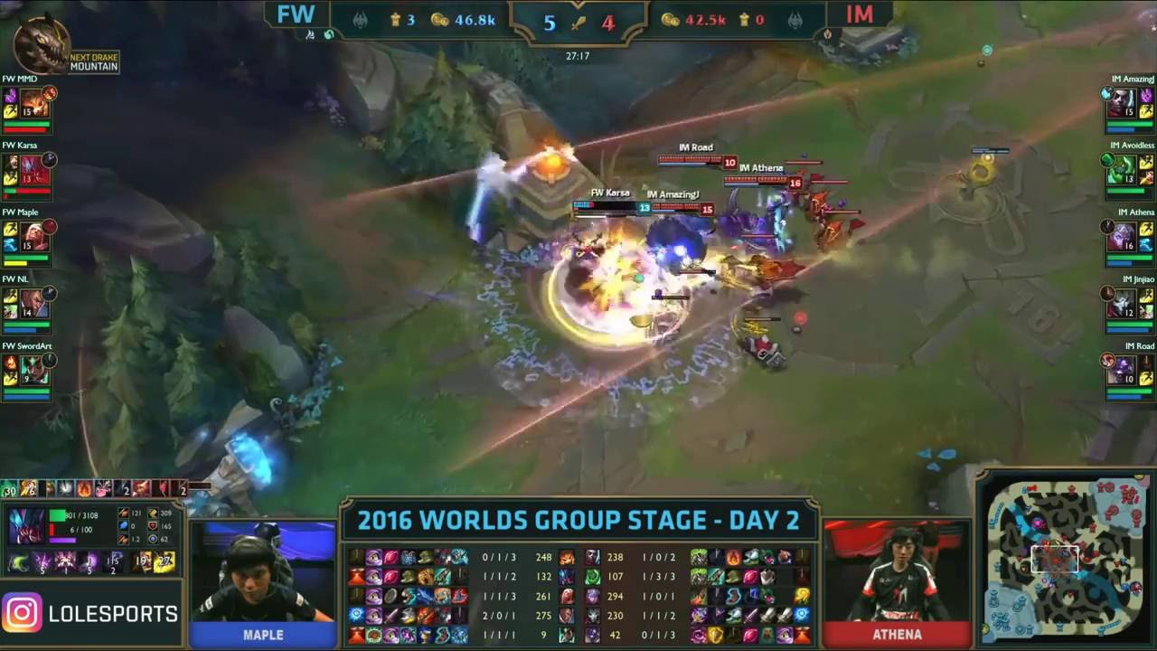 [Worlds 2016] Group Stage Day 2 - FW vs IM highlights