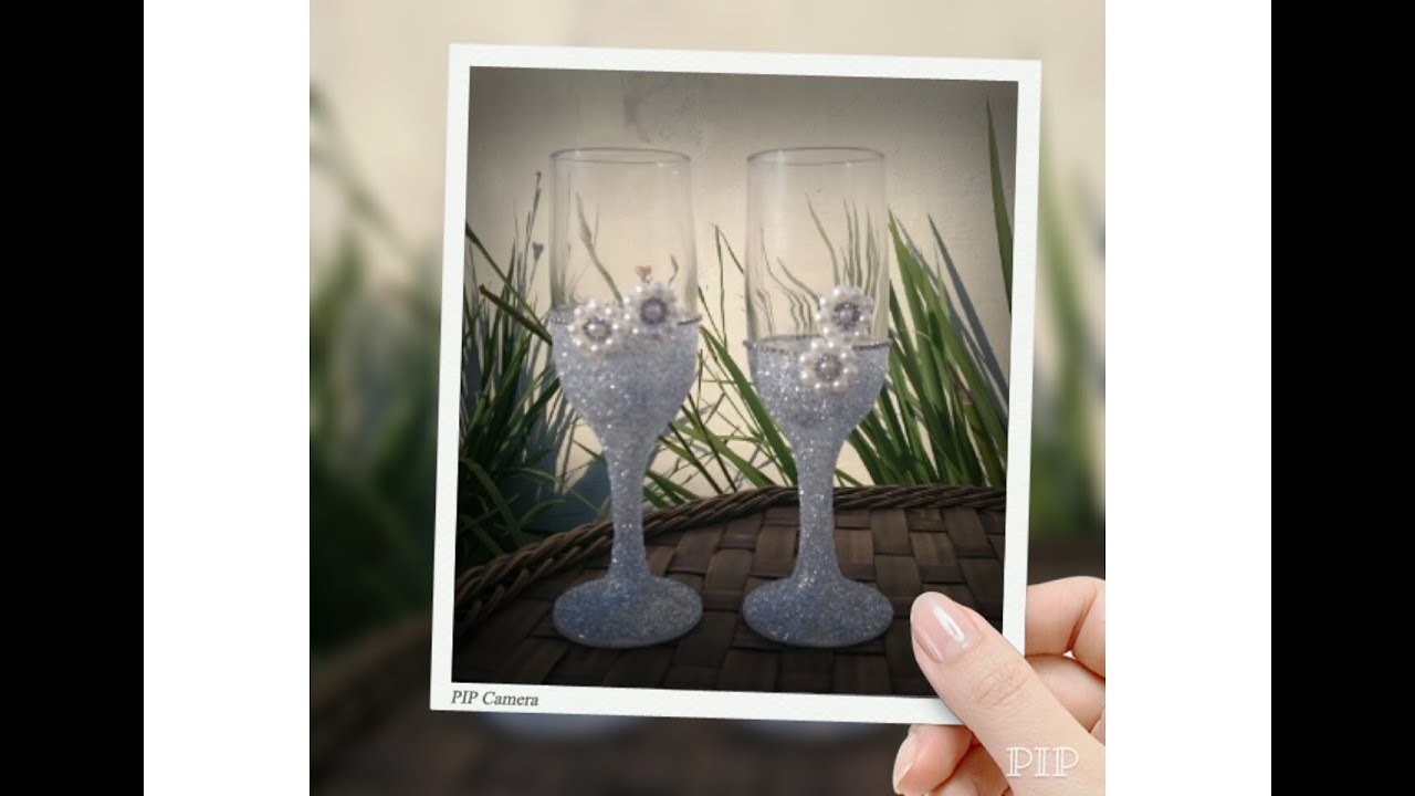 LEMBRANCINHAS DE CASAMENTO TAÇAS COM GLITTER PÉROLAS : DIY | Amelia Requintada