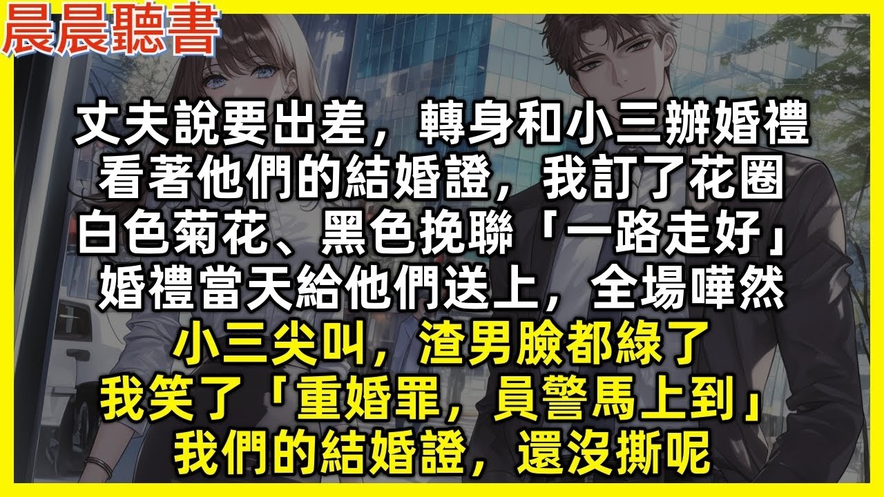 丈夫偷和小三辦婚禮，看著他們的結婚證，婚禮當天我給他們送上花圈，黑色挽聯「一路走好」渣男臉都綠了，我冷笑「重婚罪，警察馬上到」我們的結婚證，還沒撕呢