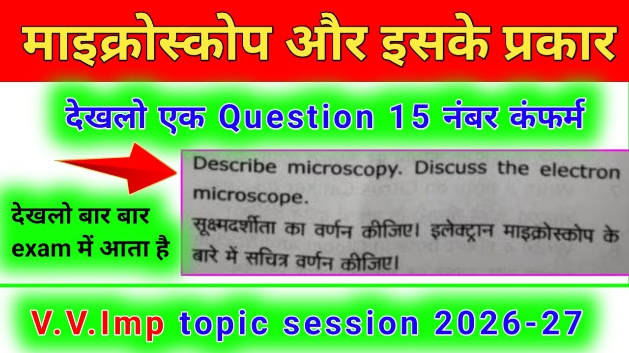 Microscope Theory Question Discussion | BSc First & third Semester Zoology & Botany | 2026 Exam 