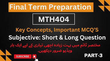 Mth404 Final term Most Important Question Part-3 Spring 2024|%100 mth404 final-term (Dynamic)
