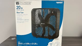 Utilitech 20” Box Fan Unboxing & Checkout (Lowe’s Budget Fan)