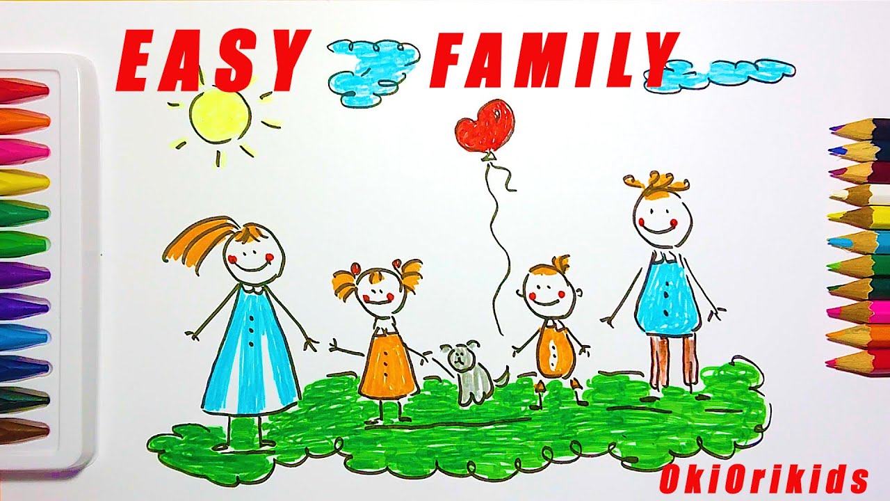 Як Легко і Просто намалювати СІМ'Ю // How to draw a FAMILY // Сім'я ...