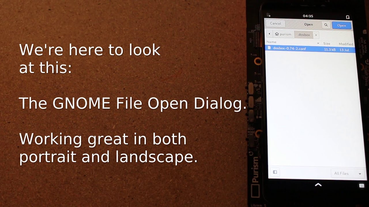 File open dialogue. Librem 5 обзор. Open Dialogue.