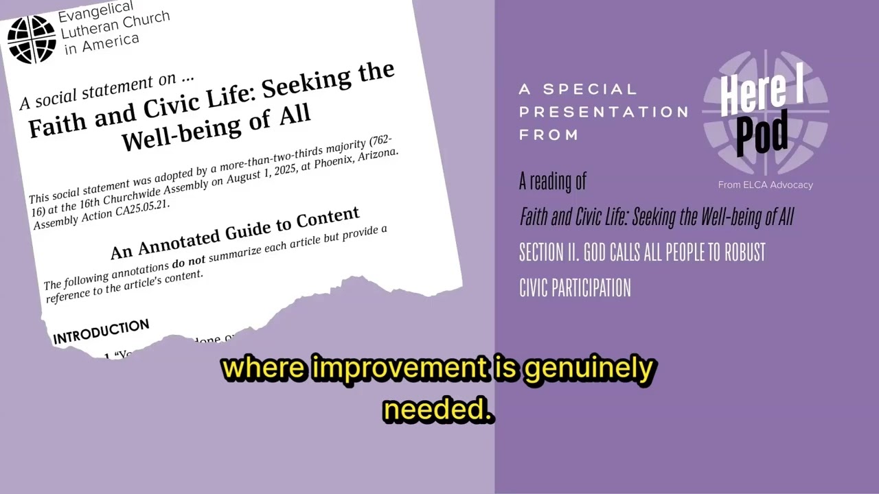 Faith & Civic Life - 2) God Calls All People to Robust Civic Participation