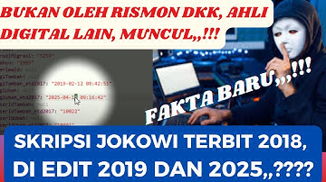 "Skripsi Jokowi Terbit 2018, Diedit 2025?! KUASA HUKUM PANIK, Ahli Digital Diancam?" #ijasahpalsu