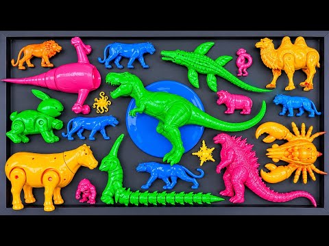 Cleaning: dinosaurs, Bloop, El Gran Maja, Sea Eater, Lobster, Cow, Camel, Rabbit, Lion, Tiger