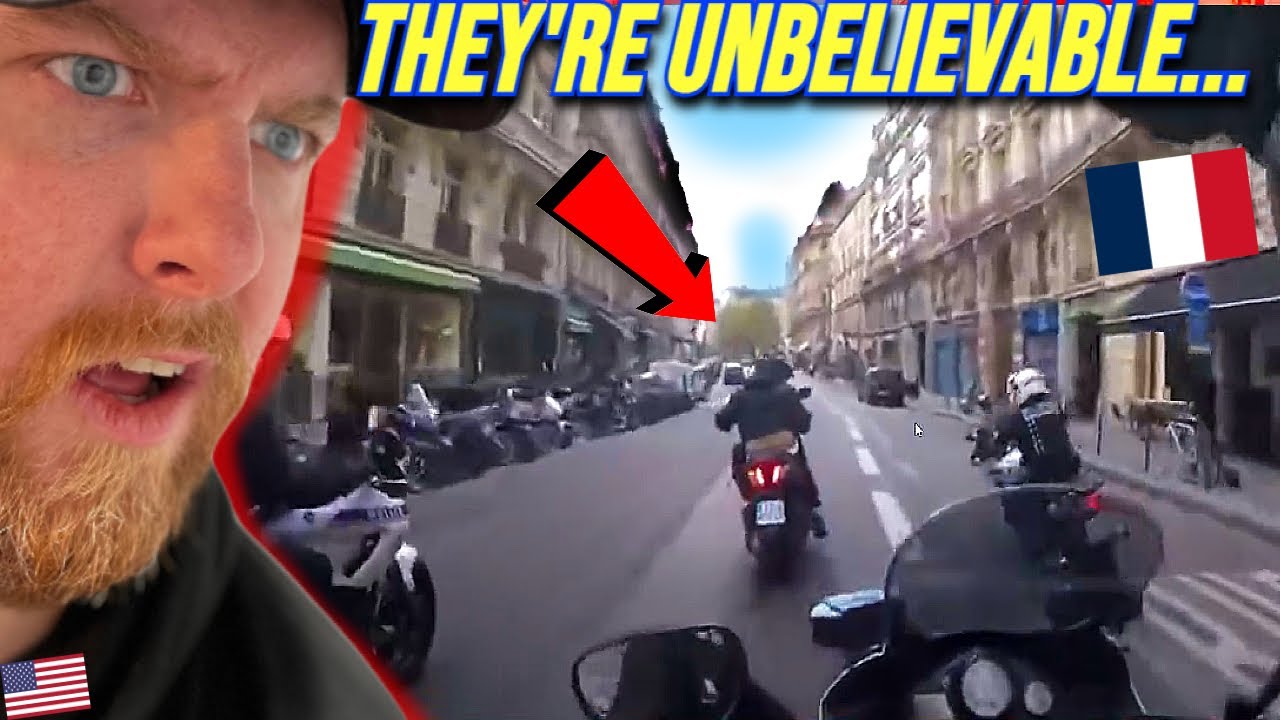 Американец отреагировал на безумнейшую погоню полицейского байкера против скутера в Париже