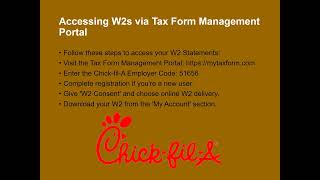 How to access Chick Fil A Pay Stubs & W2s